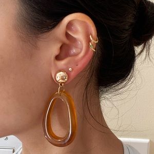Gold & Ivory Acrylic Earrings